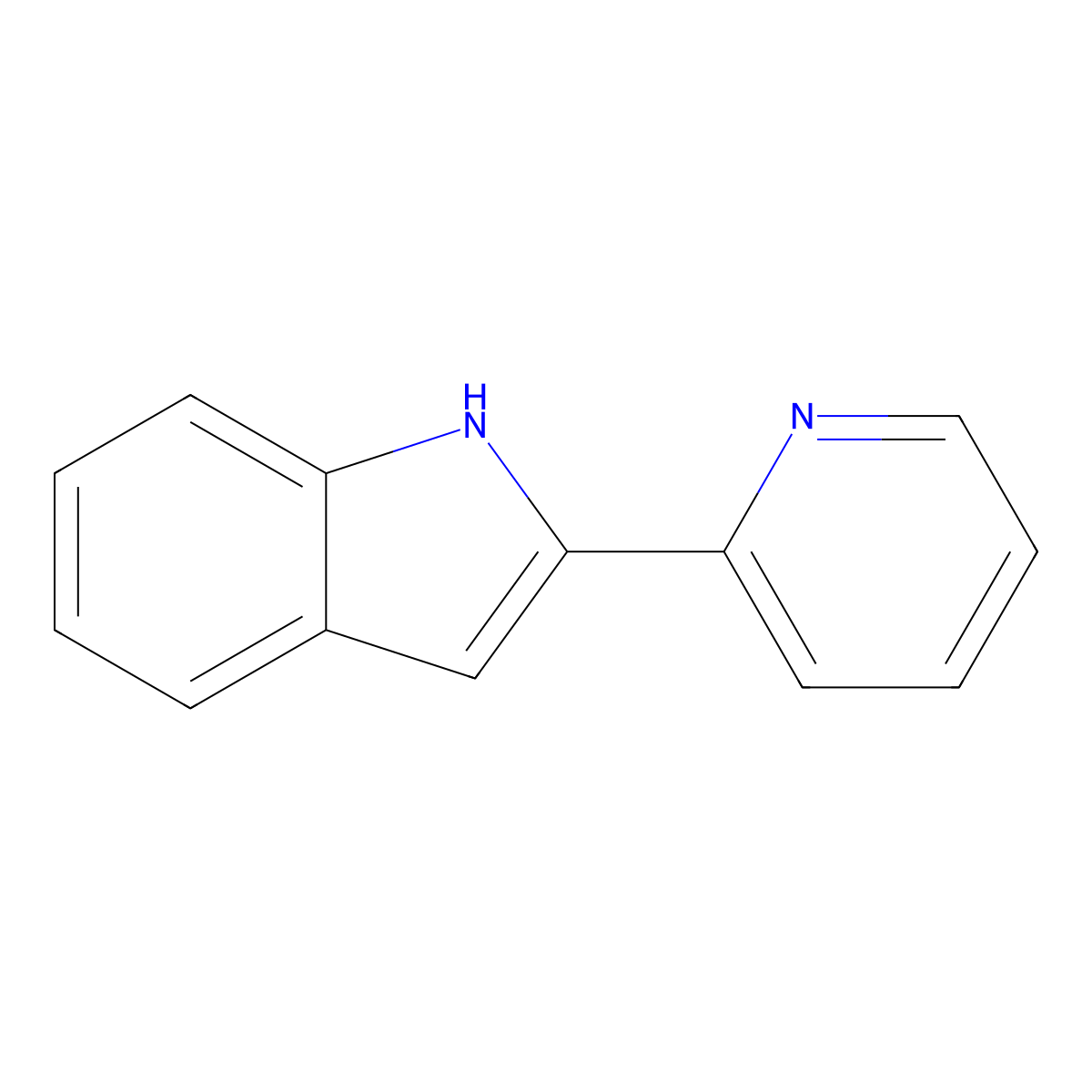 2-Pyridin-2-yl-1H-indole molecular structure, CAS 13228-40-5