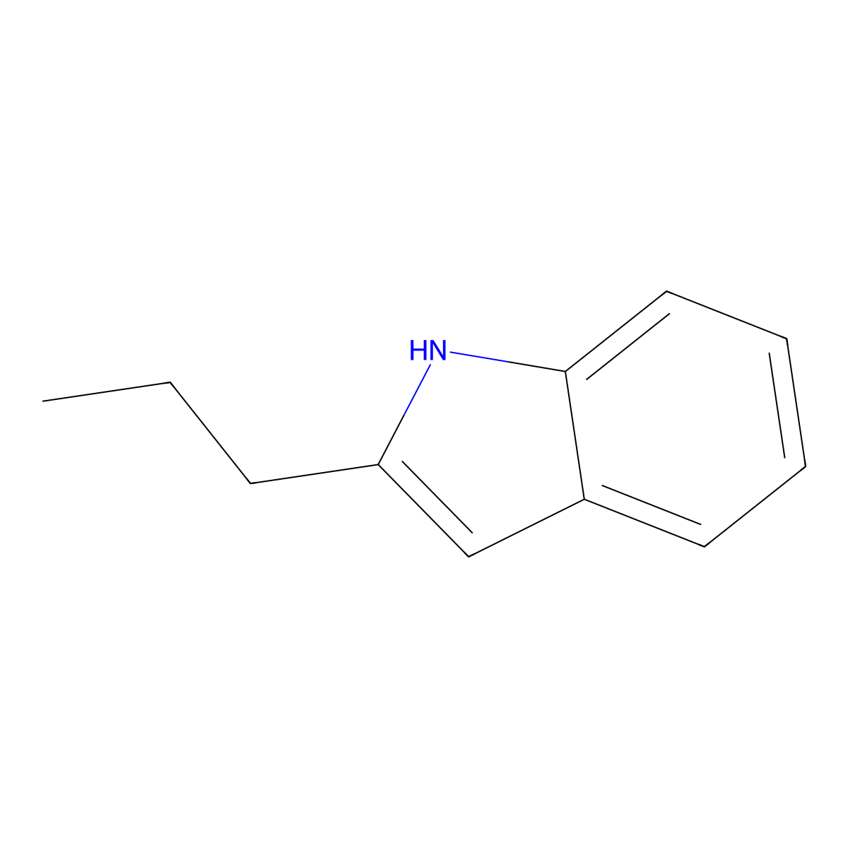 1H-Indole, 2-propyl- molecular structure, CAS 13228-41-6