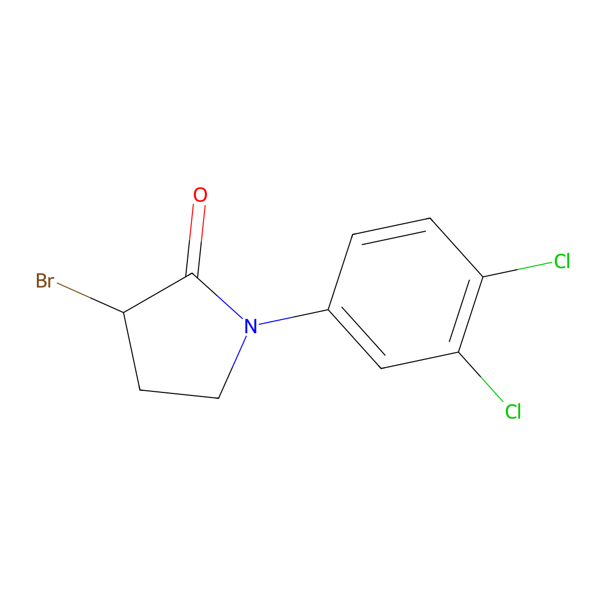 3-Bromo-1-(3,4-dichlorophenyl)pyrrolidin-2-one molecular structure, CAS 13228-52-9