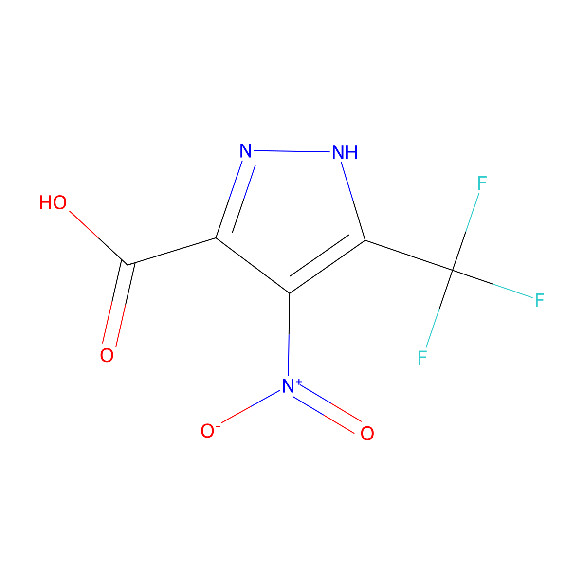 4-Nitro-3-(trifluoromethyl)-1H-pyrazole-5-carboxylic acid molecular structure, CAS 1322805-15-1
