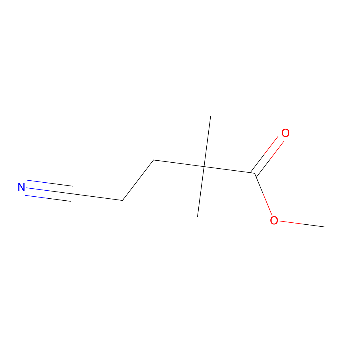 Methyl 4-cyano-2,2-dimethylbutanoate molecular structure, CAS 132282-38-3