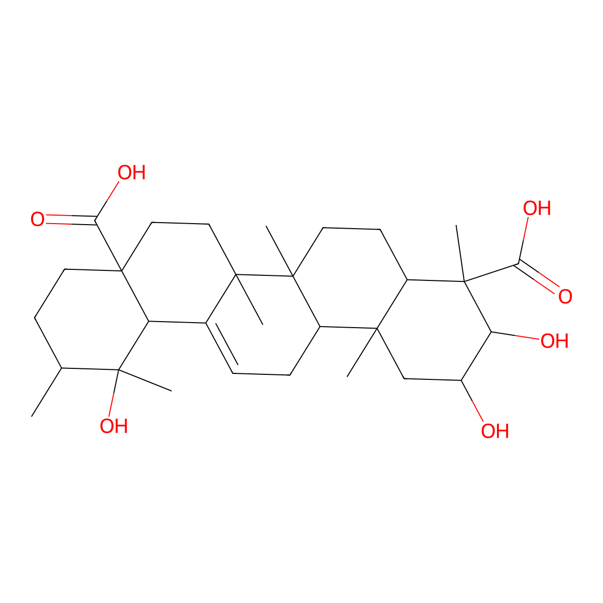 (2alpha,3beta,4alpha)-2,3,19-Trihydroxyurs-12-ene-23,28-dioic acid molecular structure, CAS 132282-70-3