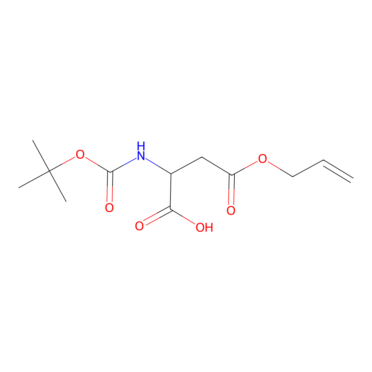 N-alpha-t-Butyloxycarbonyl-L-aspartic acid beta-allyl ester molecular structure, CAS 132286-77-2
