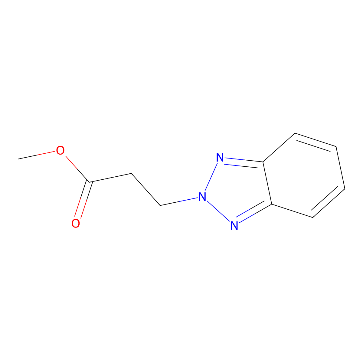 Methyl 3-(2H-benzo[d][1,2,3]triazol-2-yl)propanoate molecular structure, CAS 132287-02-6