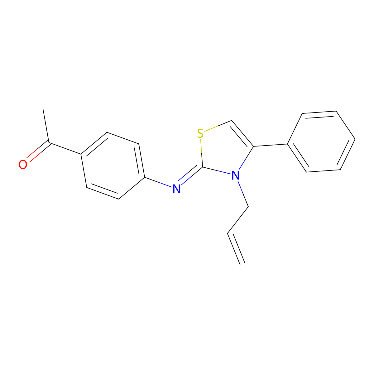 (Z)-1-(4-((3-allyl-4-phenylthiazol-2(3H)-ylidene)amino)phenyl)ethanone molecular structure, CAS 1322879-18-4