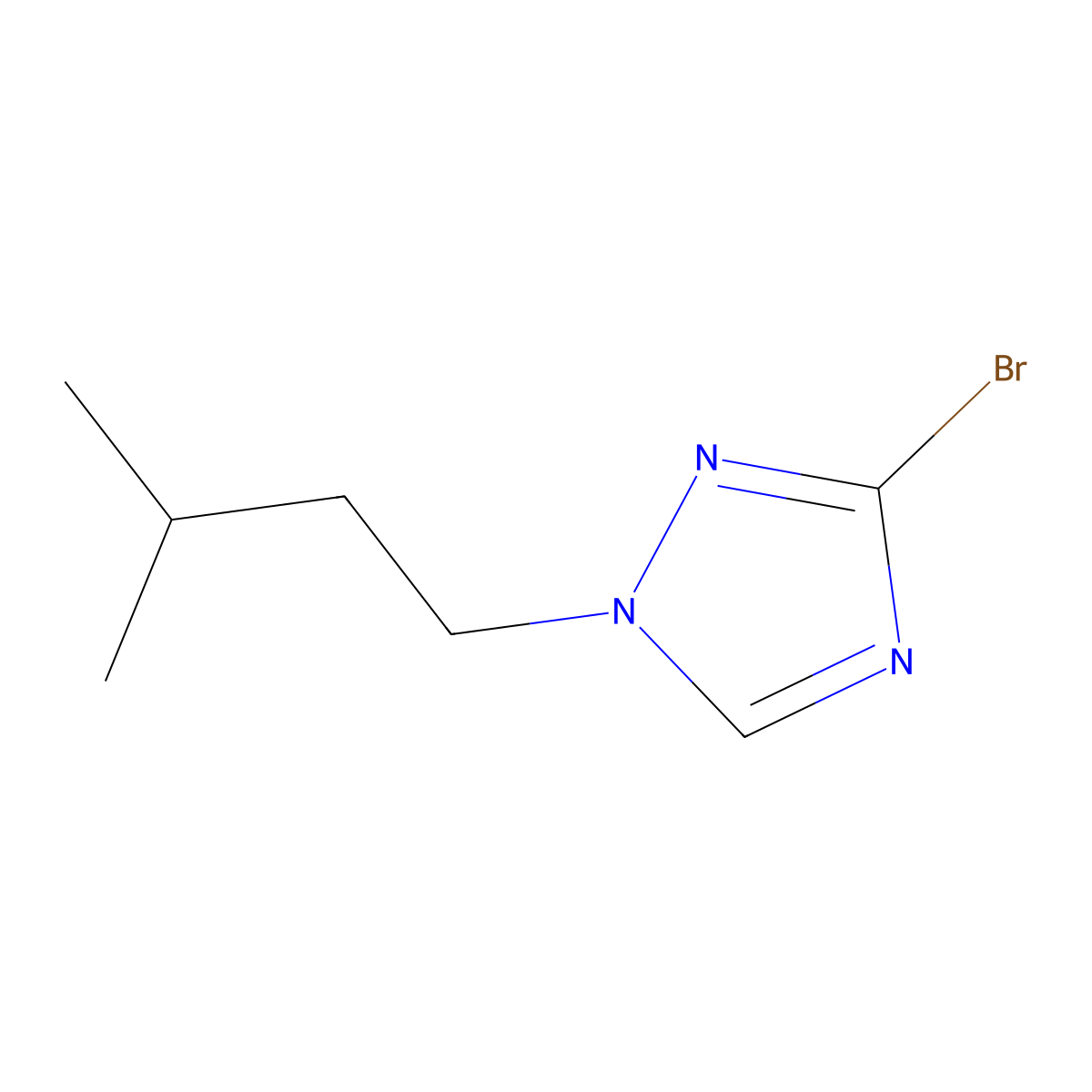 3-bromo-1-(3-methylbutyl)-1H-1,2,4-triazole molecular structure, CAS 1322879-78-6