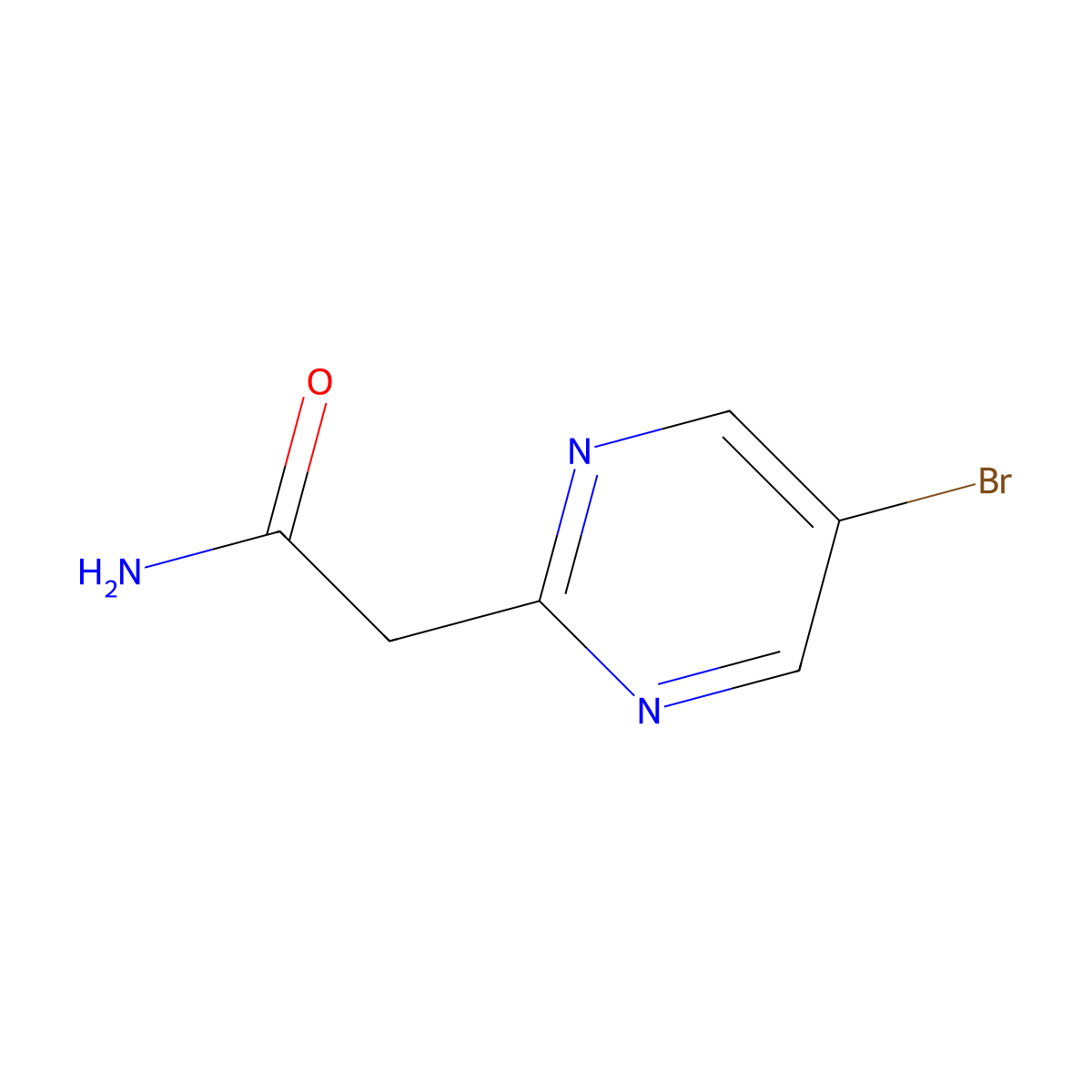 2-(5-Bromopyrimidin-2-yl)acetamide molecular structure, CAS 132288-08-5