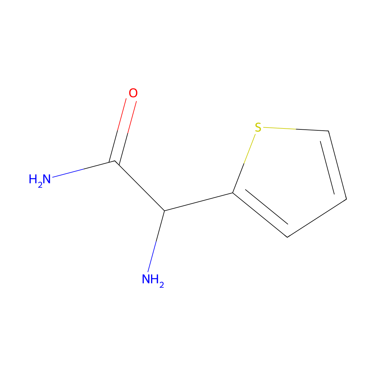 2-Amino-2-(thiophen-2-yl)acetamide molecular structure, CAS 132289-65-7