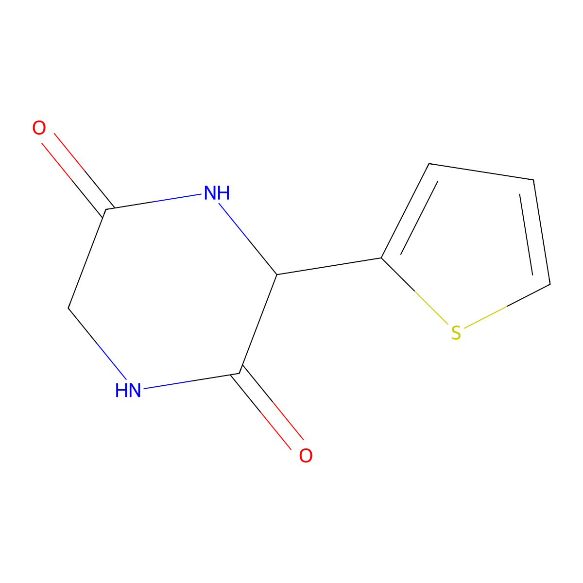 3-(2-Thienyl)piperazine-2,5-dione molecular structure, CAS 132289-68-0