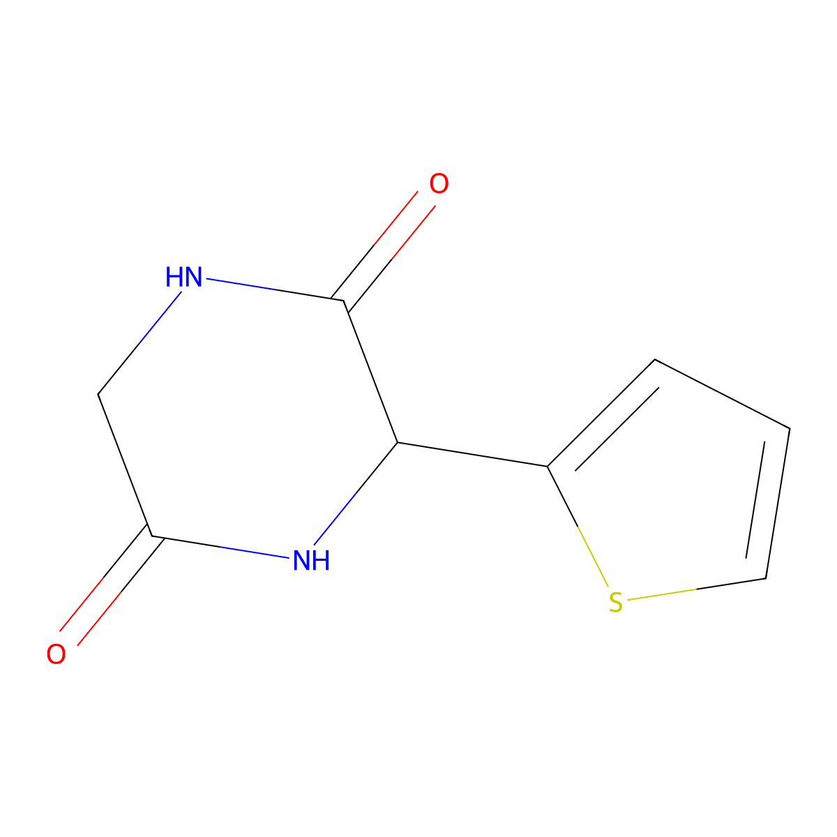 3-(2-Thienyl)piperazine-2,5-dione molecular structure, CAS 132289-68-0