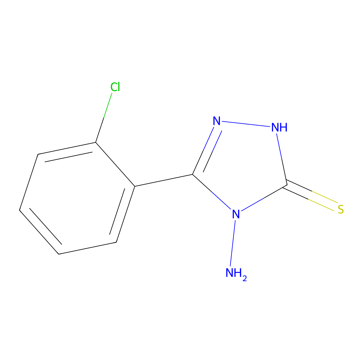 4-amino-5-(2-chlorophenyl)-4H-1,2,4-triazole-3-thiol molecular structure, CAS 13229-02-2