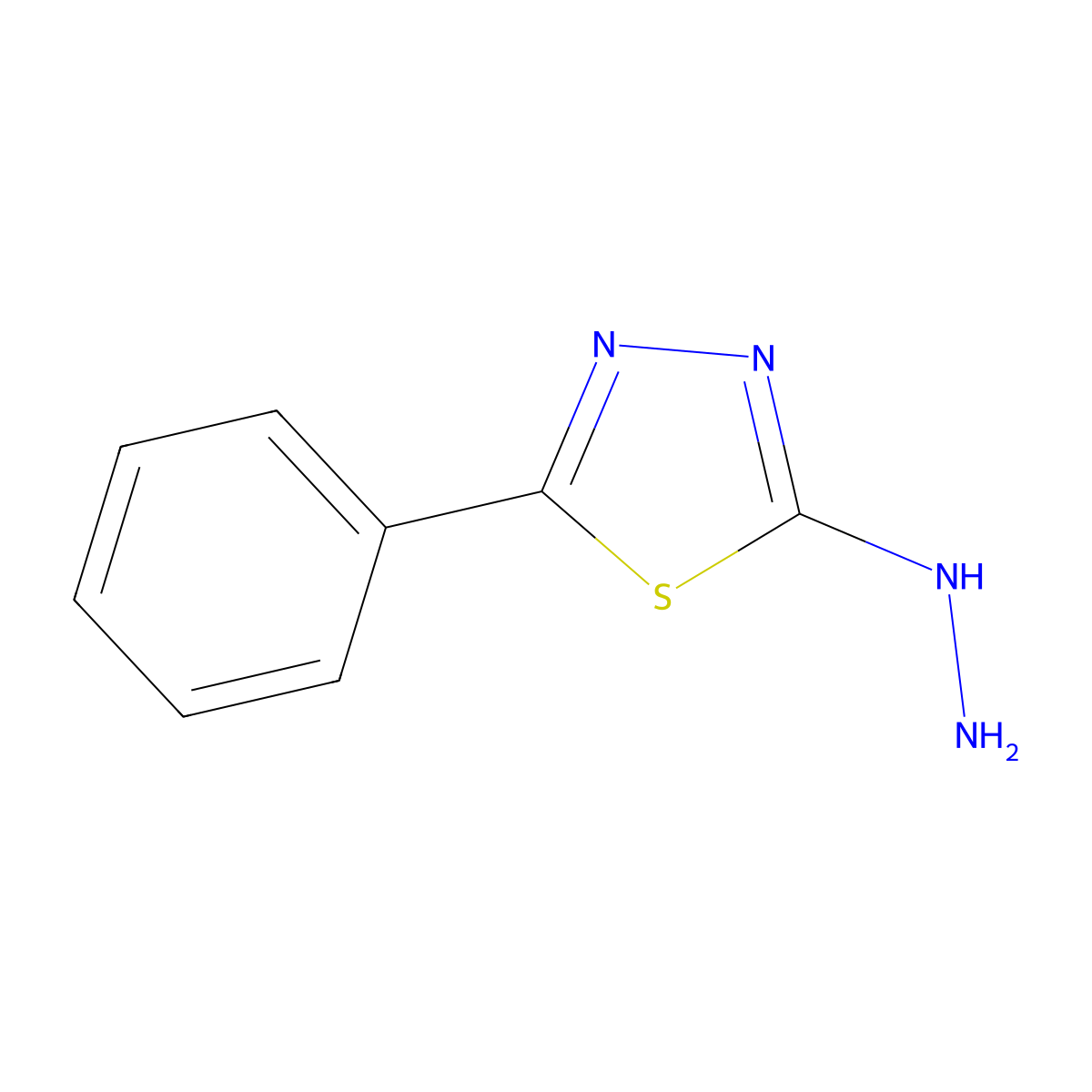 2-Hydrazinyl-5-phenyl-1,3,4-thiadiazole molecular structure, CAS 13229-03-3