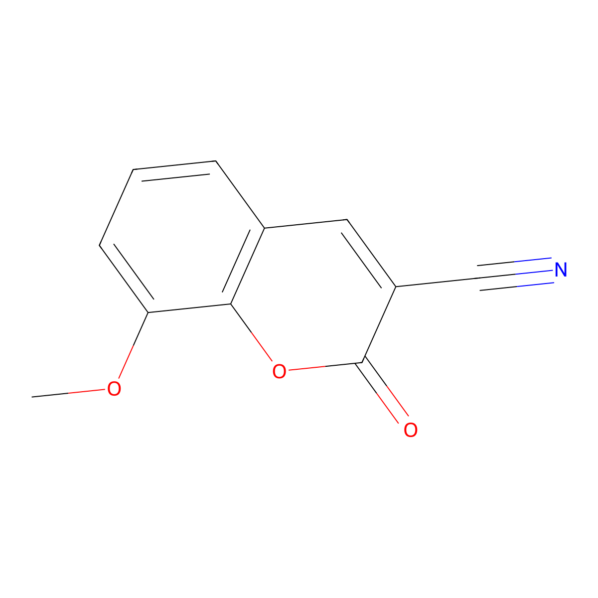 3-Cyano-8-methoxycoumarin molecular structure, CAS 13229-91-9