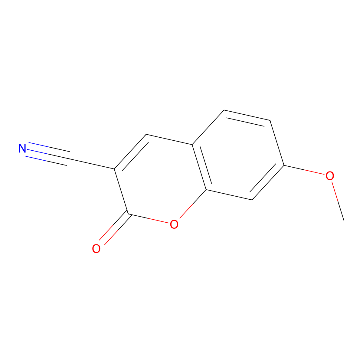 3-Cyano-7-methoxycoumarin molecular structure, CAS 13229-92-0