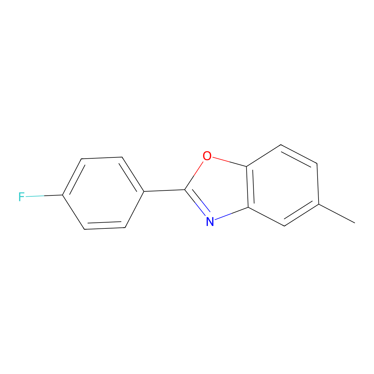 2-(4-Fluorophenyl)-5-methyl-1,3-benzoxazole molecular structure, CAS 132292-78-5
