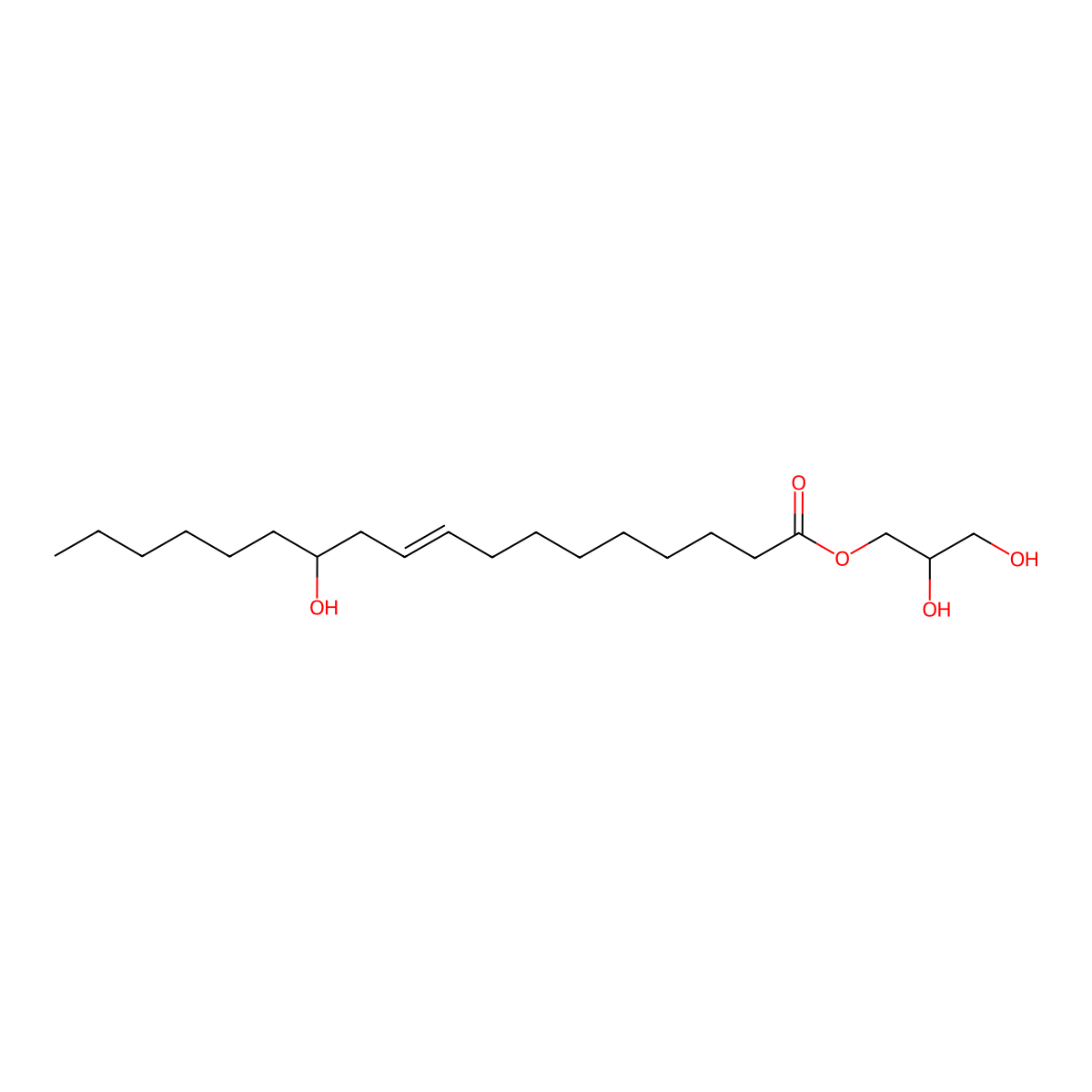 Glyceryl Ricinoleate molecular structure, CAS 1323-38-2