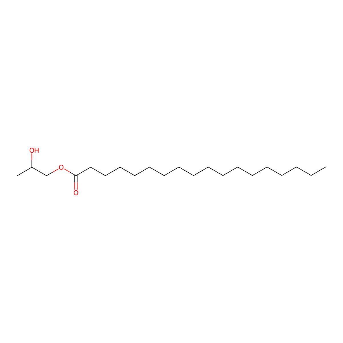 Propylene Glycol Monostearate molecular structure, CAS 1323-39-3