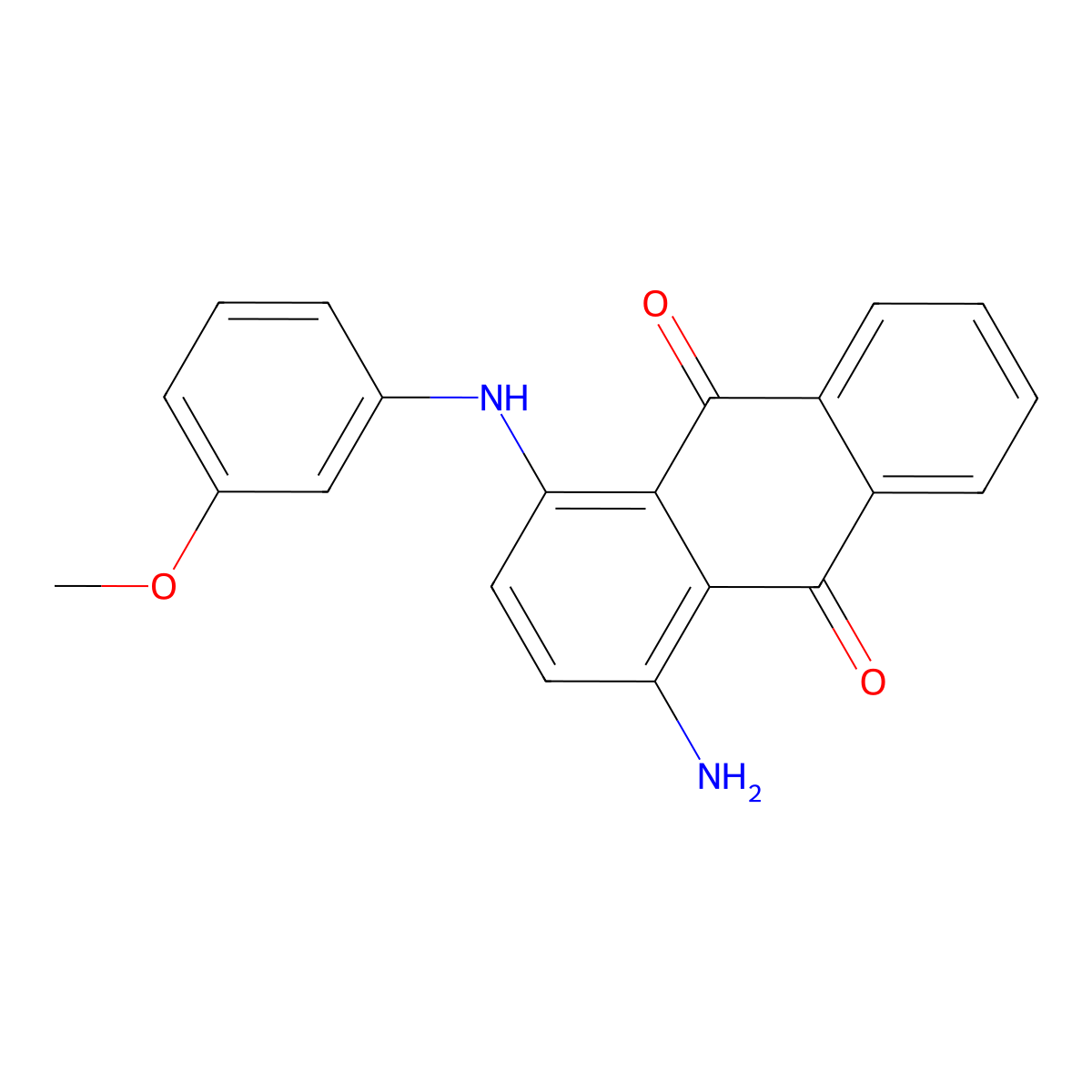 9,10-Anthracenedione, 1-amino-4-[(methoxyphenyl)amino]- molecular structure, CAS 1323-99-5