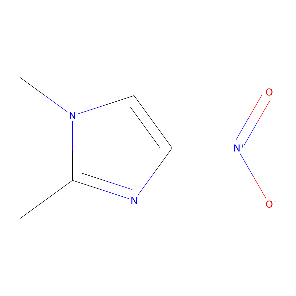 1,2-Dimethyl-4-nitro-1H-imidazole molecular structure, CAS 13230-04-1