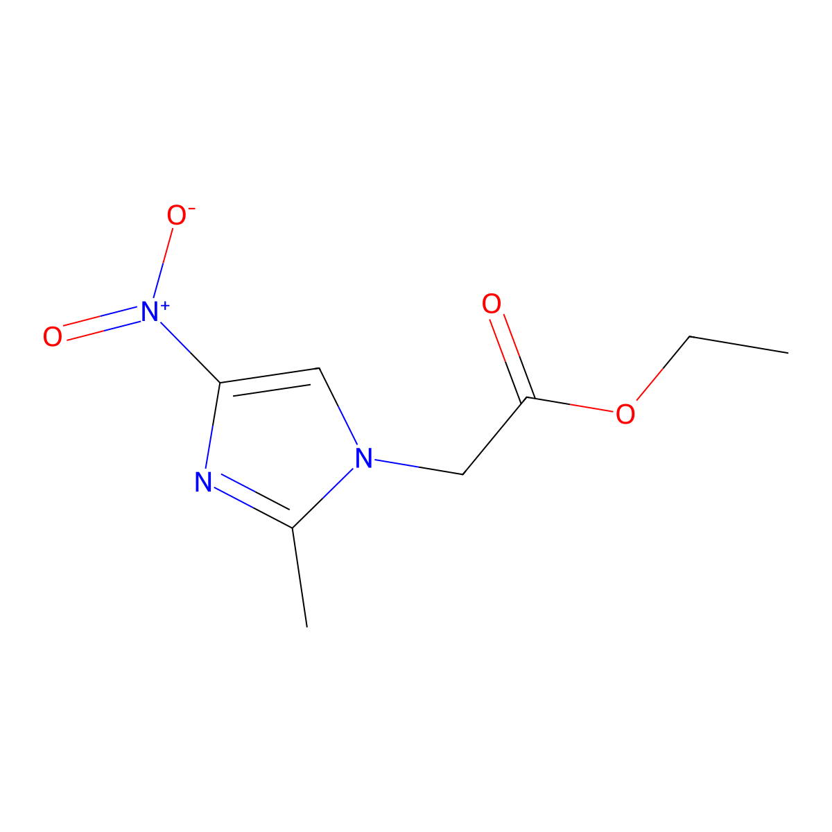 Ethyl 2-methyl-4-nitro-1H-imidazole-1-acetate molecular structure, CAS 13230-22-3