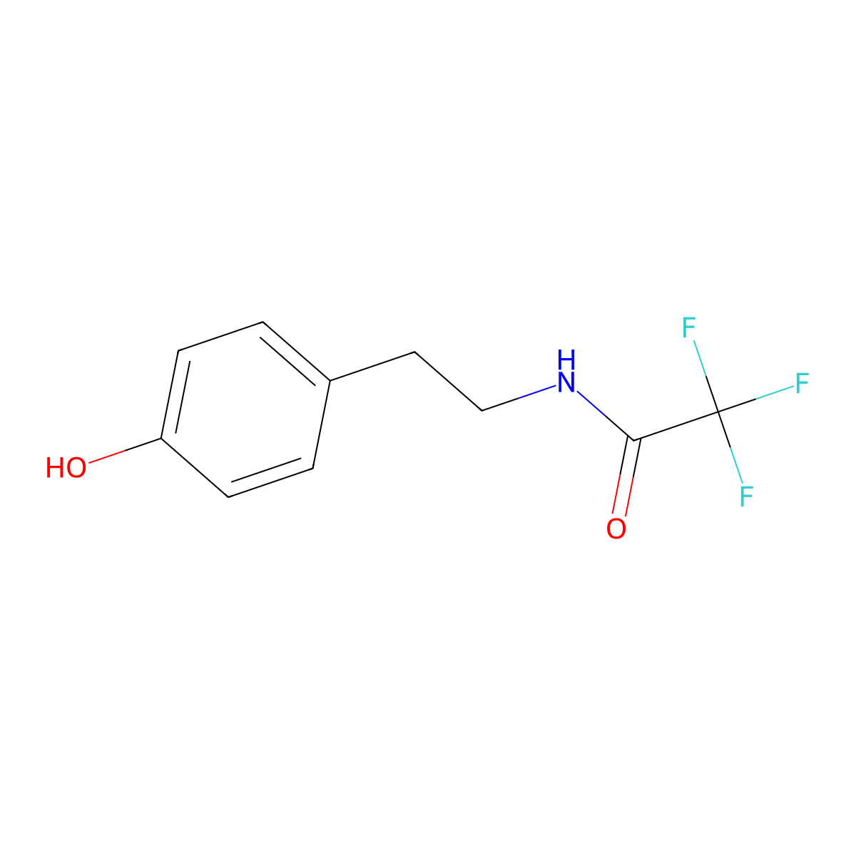 2,2,2-Trifluoro-N-[2-(4-hydroxyphenyl)ethyl]acetamide molecular structure, CAS 13230-73-4