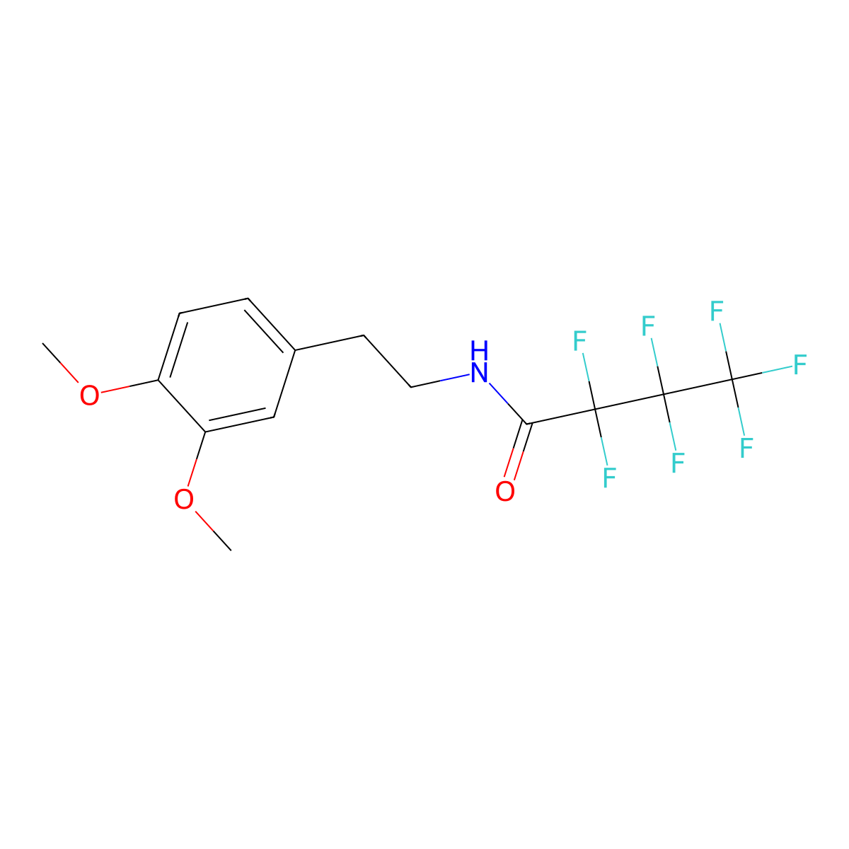 N-[2-(3,4-Dimethoxyphenyl)ethyl]-2,2,3,3,4,4,4-heptafluorobutanamide molecular structure, CAS 13230-87-0