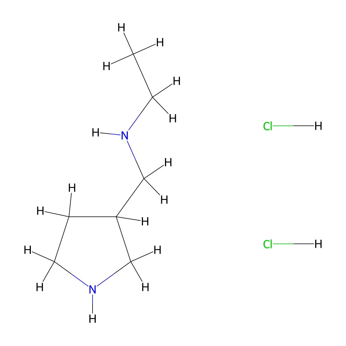 N-(Pyrrolidin-3-ylmethyl)ethanamine dihydrochloride molecular structure, CAS 132306-05-9