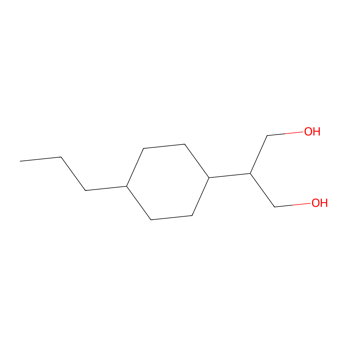 2-(4-Propylcyclohexyl)propane-1,3-diol molecular structure, CAS 132310-86-2