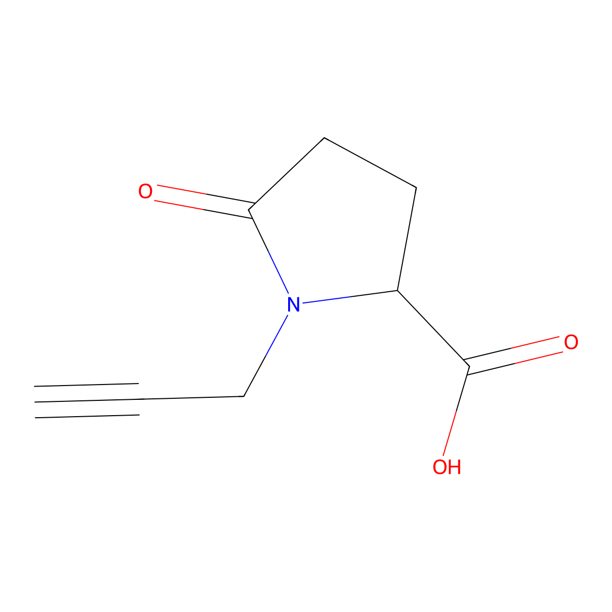 5-Oxo-1-(prop-2-yn-1-yl)pyrrolidine-2-carboxylic acid molecular structure, CAS 132311-91-2