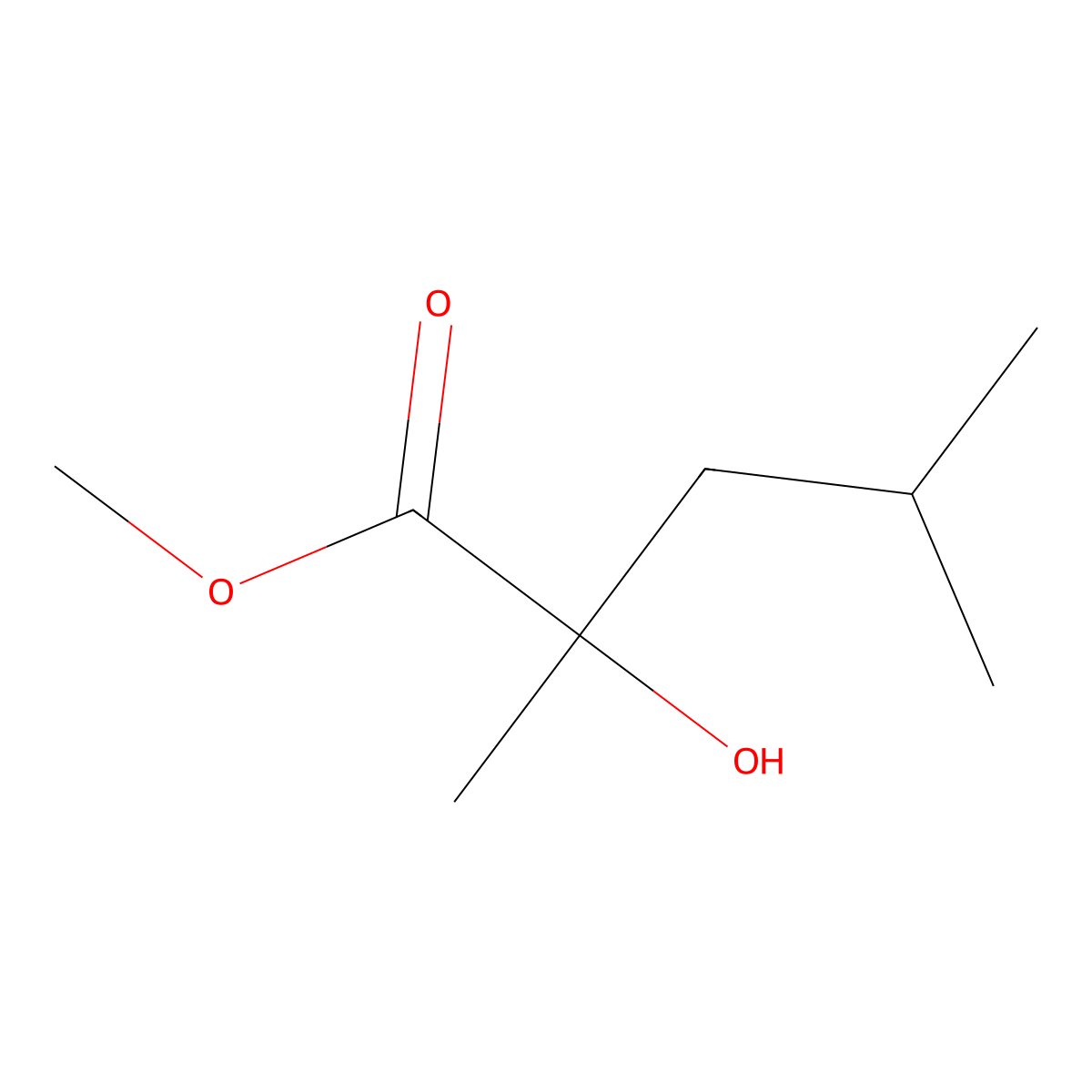 Methyl 2-hydroxy-2,4-dimethylpentanoate molecular structure, CAS 132314-74-0