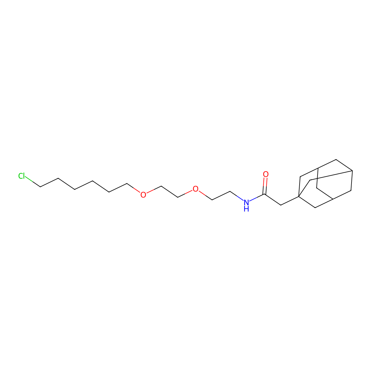 2-((3r,5r,7r)-Adamantan-1-yl)-N-(2-(2-((6-chlorohexyl)oxy)ethoxy)ethyl)acetamide molecular structure, CAS 1323150-58-8