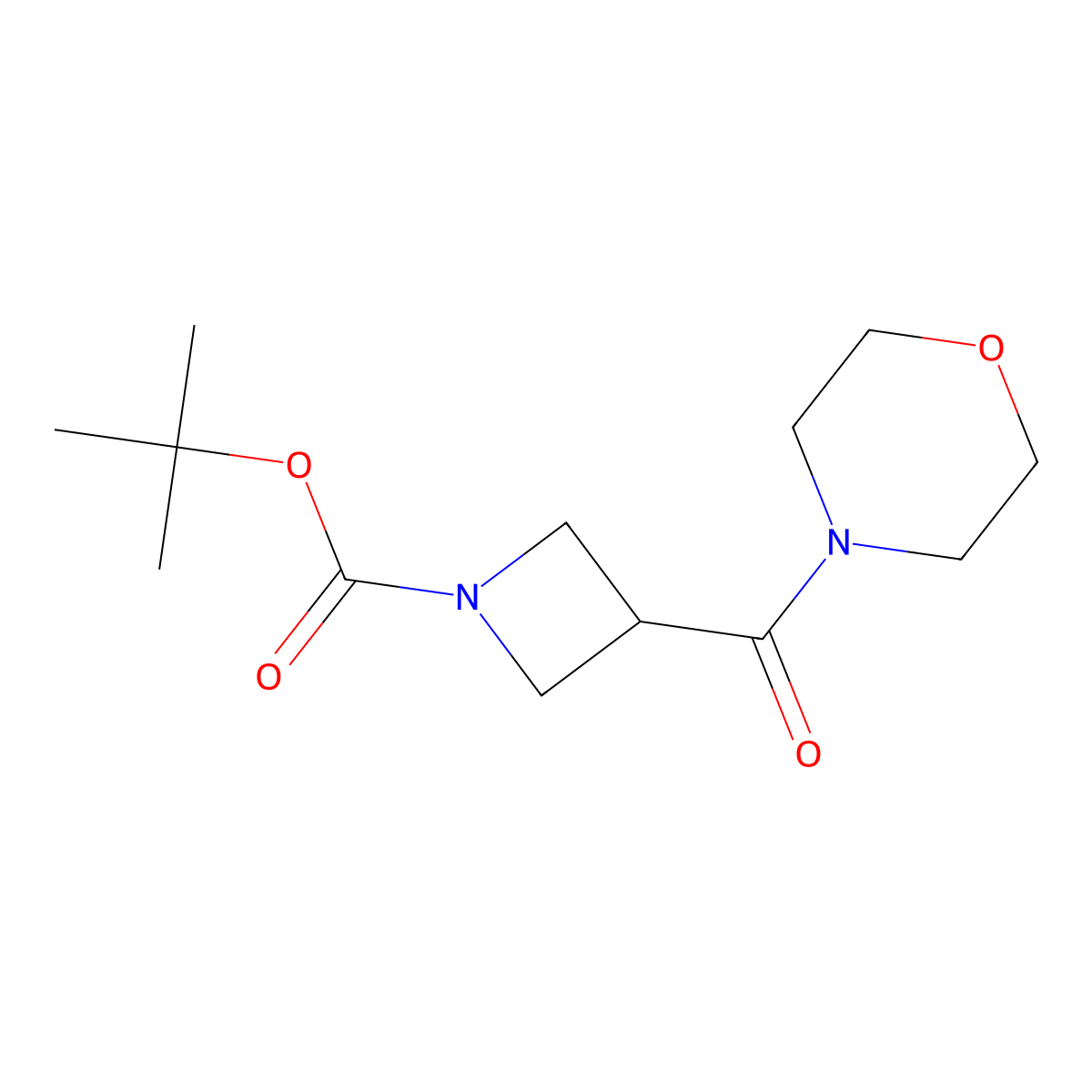 Tert-butyl 3-(morpholine-4-carbonyl)azetidine-1-carboxylate molecular structure, CAS 1323155-29-8