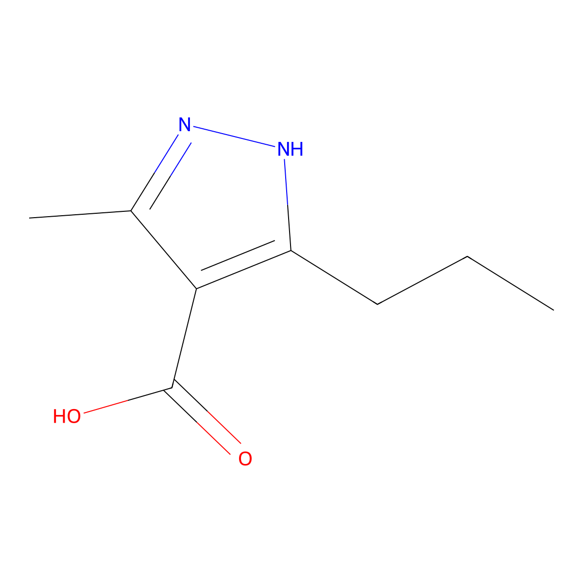 3-Methyl-5-propyl-1h-pyrazole-4-carboxylic acid molecular structure, CAS 1323160-60-6