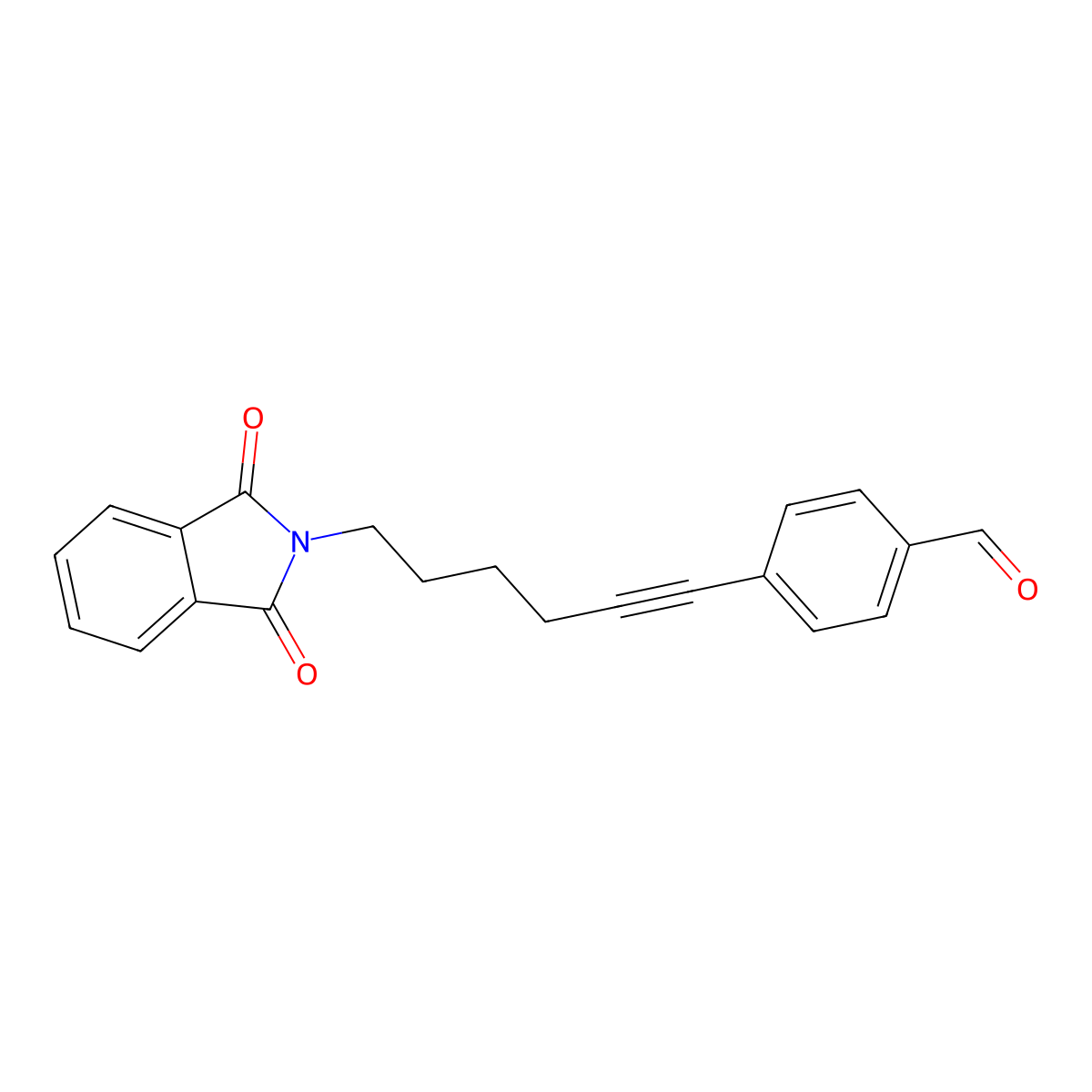 4-[6-(1,3-dioxo-2,3-dihydro-1H-isoindol-2-yl)hex-1-yn-1-yl]benzaldehyde molecular structure, CAS 1323192-58-0