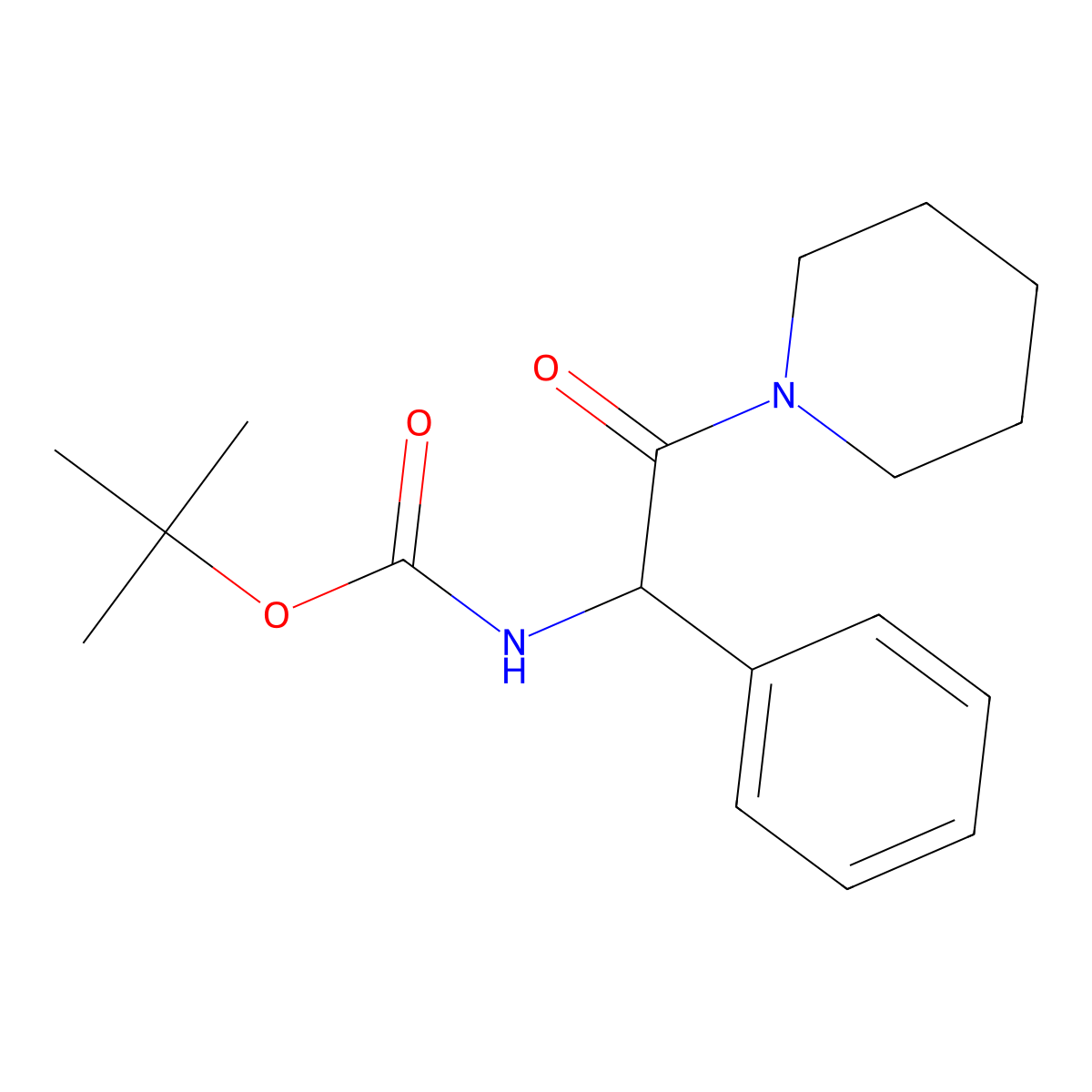 Tert-butyl N-[2-oxo-1-phenyl-2-(piperidin-1-YL)ethyl]carbamate molecular structure, CAS 1323203-74-2