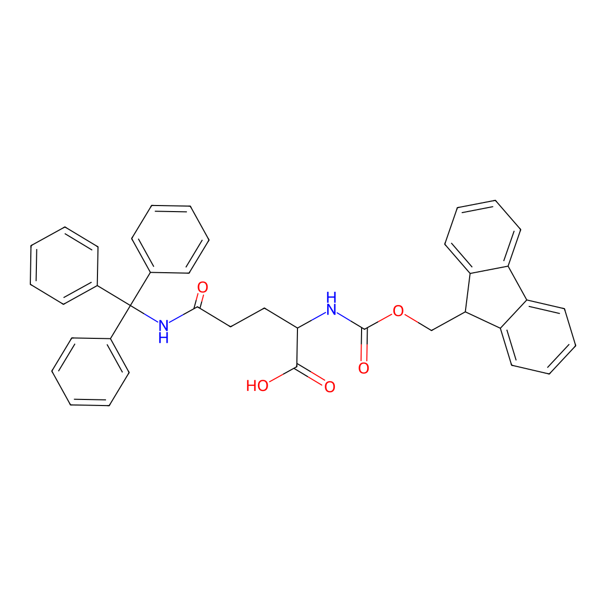 (2S)-2-({[(9H-fluoren-9-yl)methoxy]carbonyl}amino)-4-[(triphenylmethyl)carbamoyl]butanoic acid molecular structure, CAS 132327-80-1