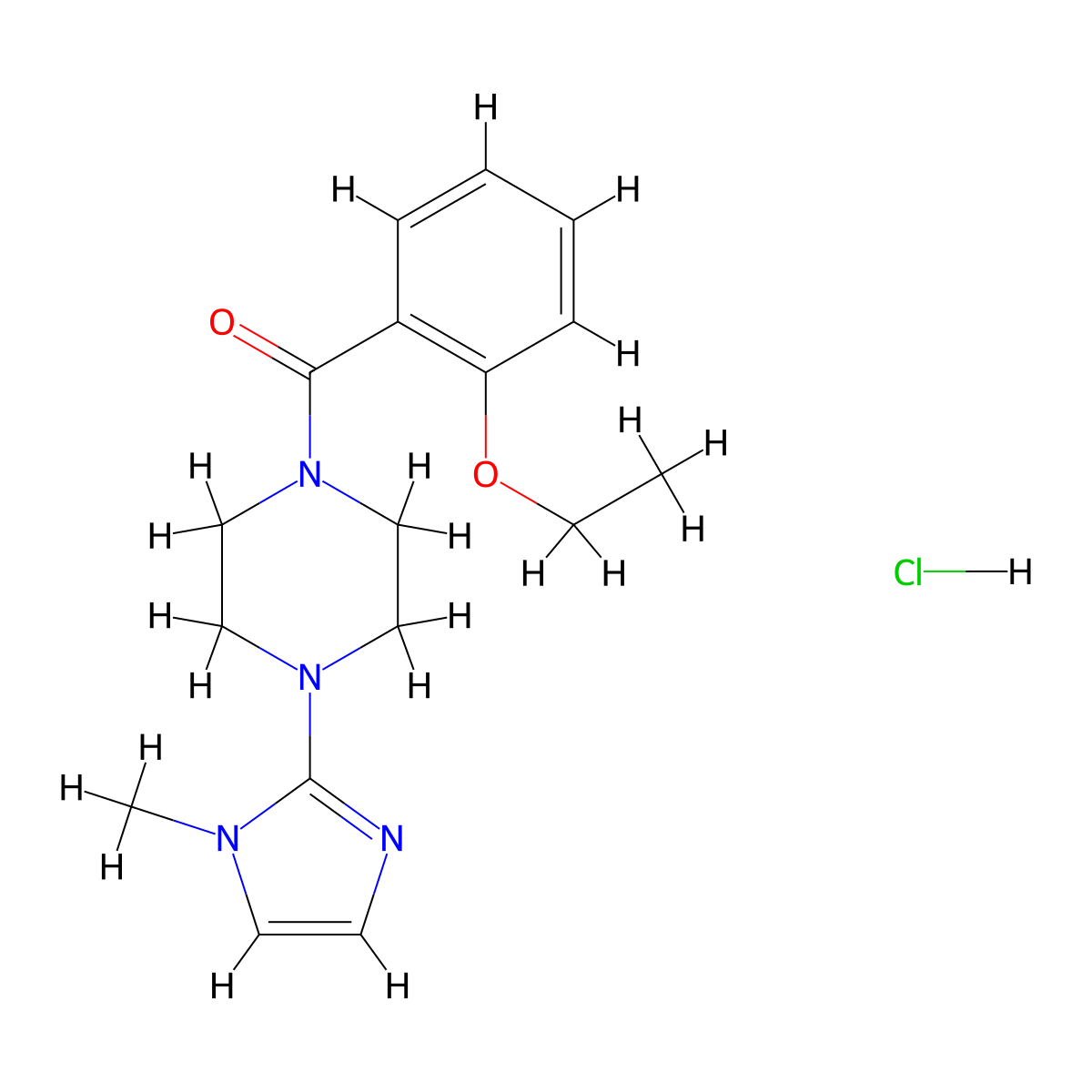 (2-ethoxyphenyl)(4-(1-methyl-1H-imidazol-2-yl)piperazin-1-yl)methanone hydrochloride molecular structure, CAS 1323291-01-5