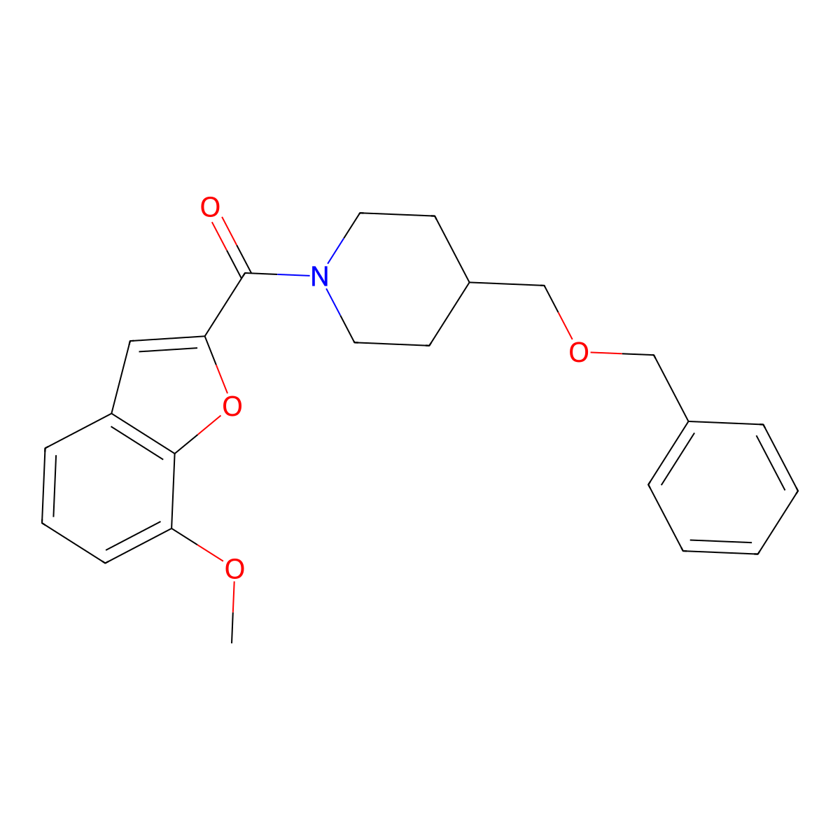4-[(Benzyloxy)methyl]-1-(7-methoxy-1-benzofuran-2-carbonyl)piperidine molecular structure, CAS 1323291-45-7