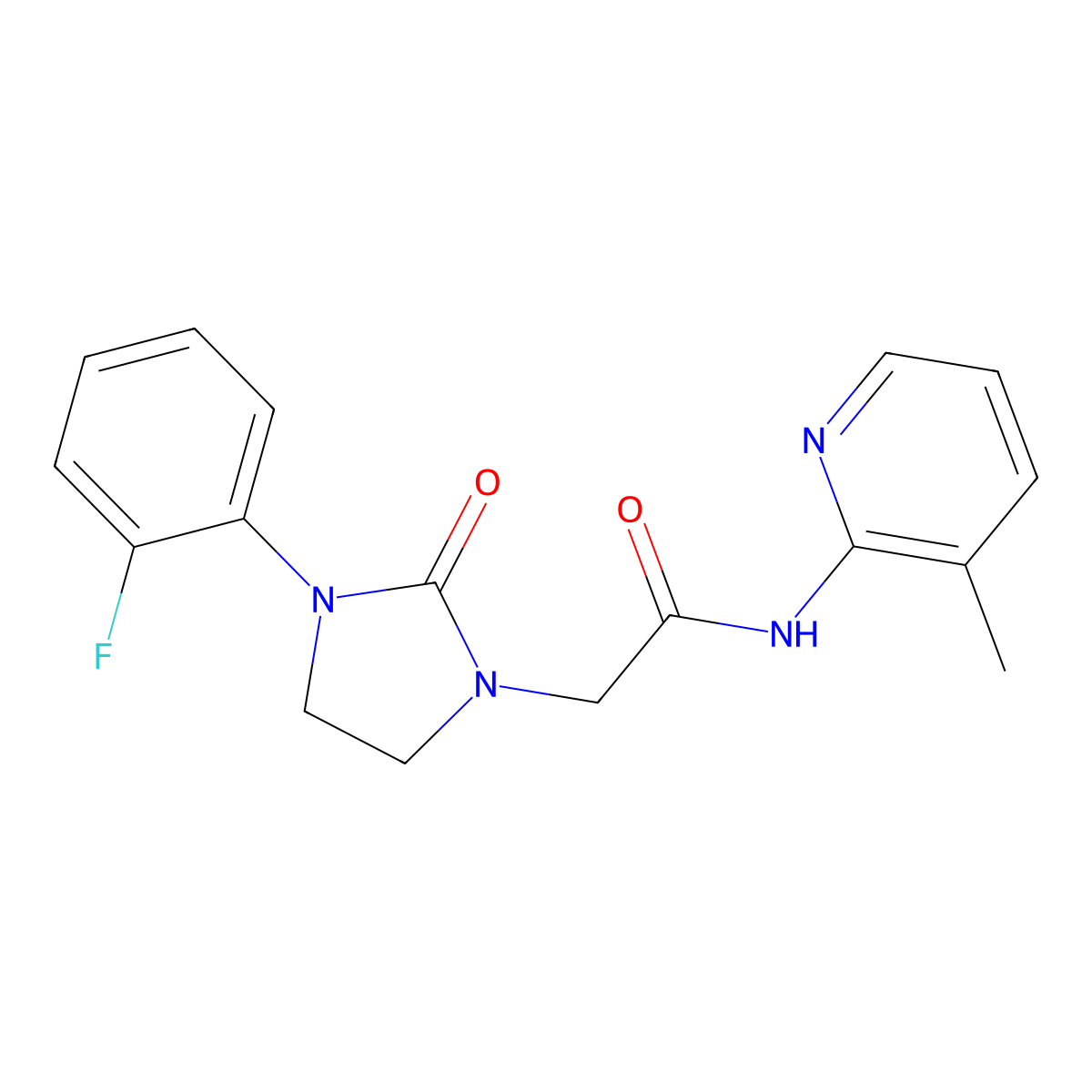 2-[3-(2-fluorophenyl)-2-oxoimidazolidin-1-yl]-N-(3-methylpyridin-2-yl)acetamide molecular structure, CAS 1323318-02-0