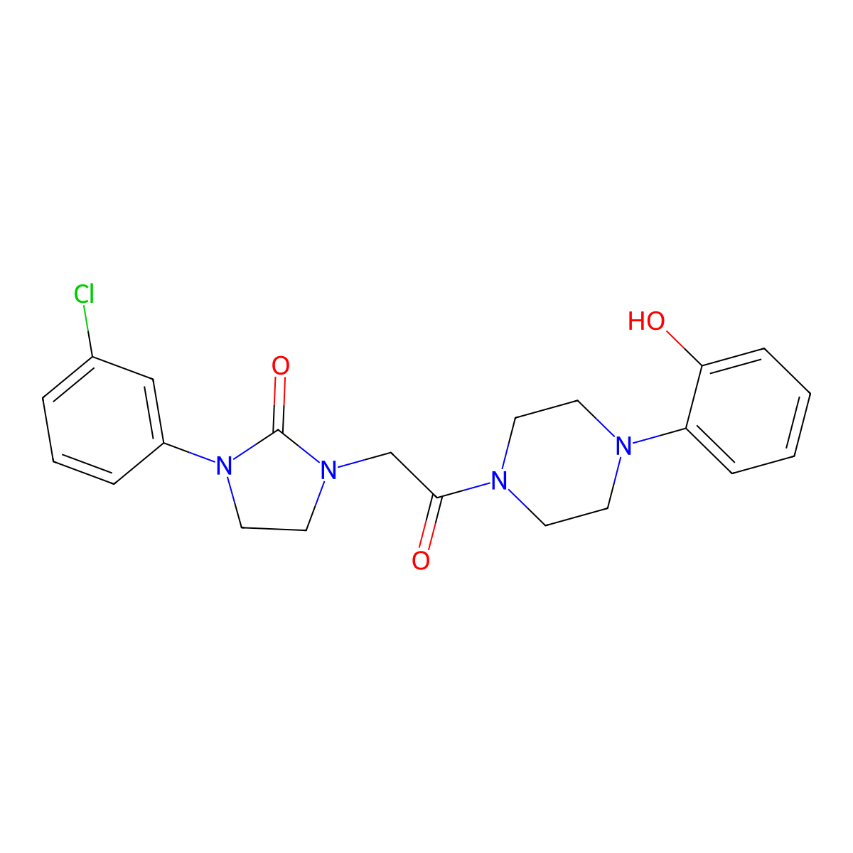 1-(3-Chlorophenyl)-3-{2-[4-(2-hydroxyphenyl)piperazin-1-yl]-2-oxoethyl}imidazolidin-2-one molecular structure, CAS 1323318-51-9