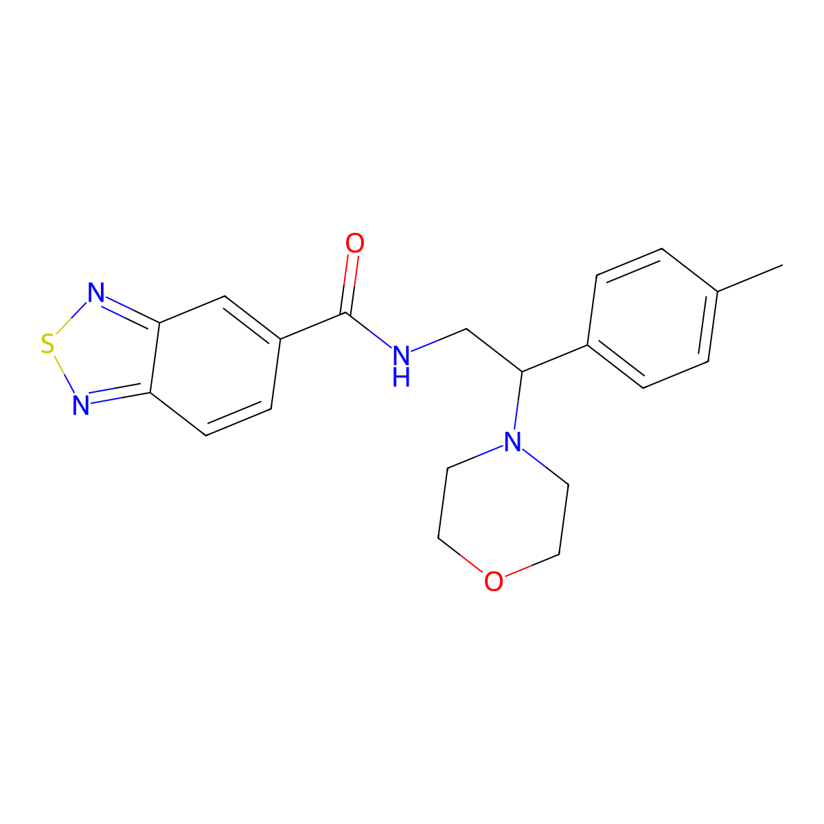 N-(2-morpholino-2-(p-tolyl)ethyl)benzo[c][1,2,5]thiadiazole-5-carboxamide molecular structure, CAS 1323326-31-3