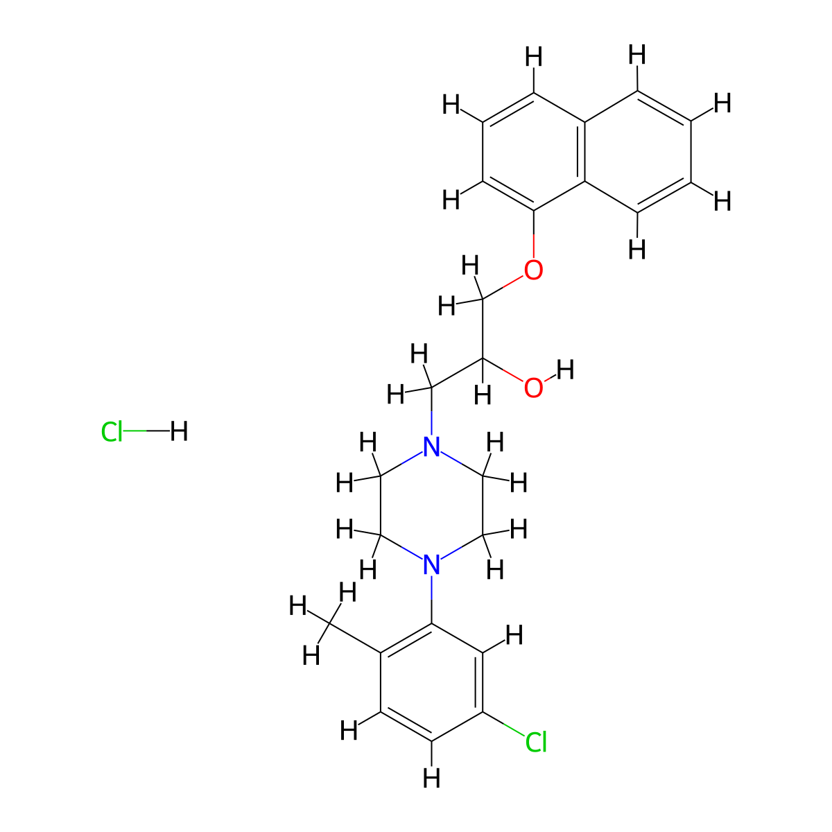 1-[4-(5-Chloro-2-methylphenyl)piperazin-1-YL]-3-(naphthalen-1-yloxy)propan-2-OL hydrochloride molecular structure, CAS 1323330-60-4