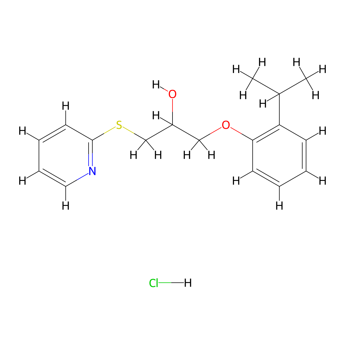 1-(2-Isopropylphenoxy)-3-(pyridin-2-ylthio)propan-2-ol hydrochloride molecular structure, CAS 1323330-70-6