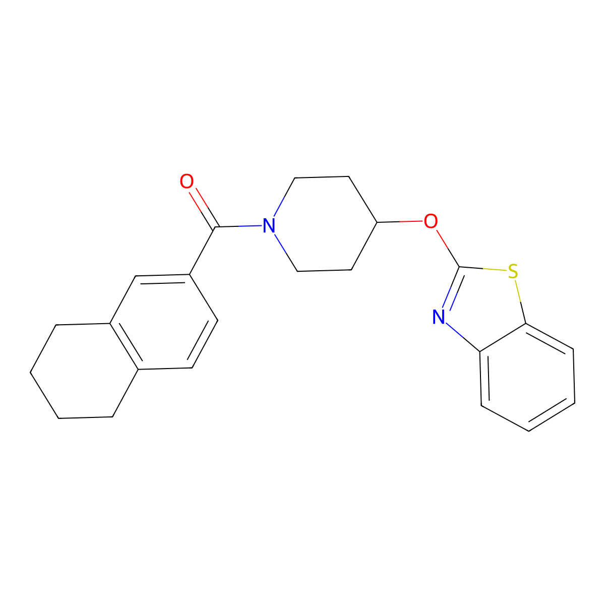 (4-(Benzo[d]thiazol-2-yloxy)piperidin-1-yl)(5,6,7,8-tetrahydronaphthalen-2-yl)methanone molecular structure, CAS 1323333-62-5