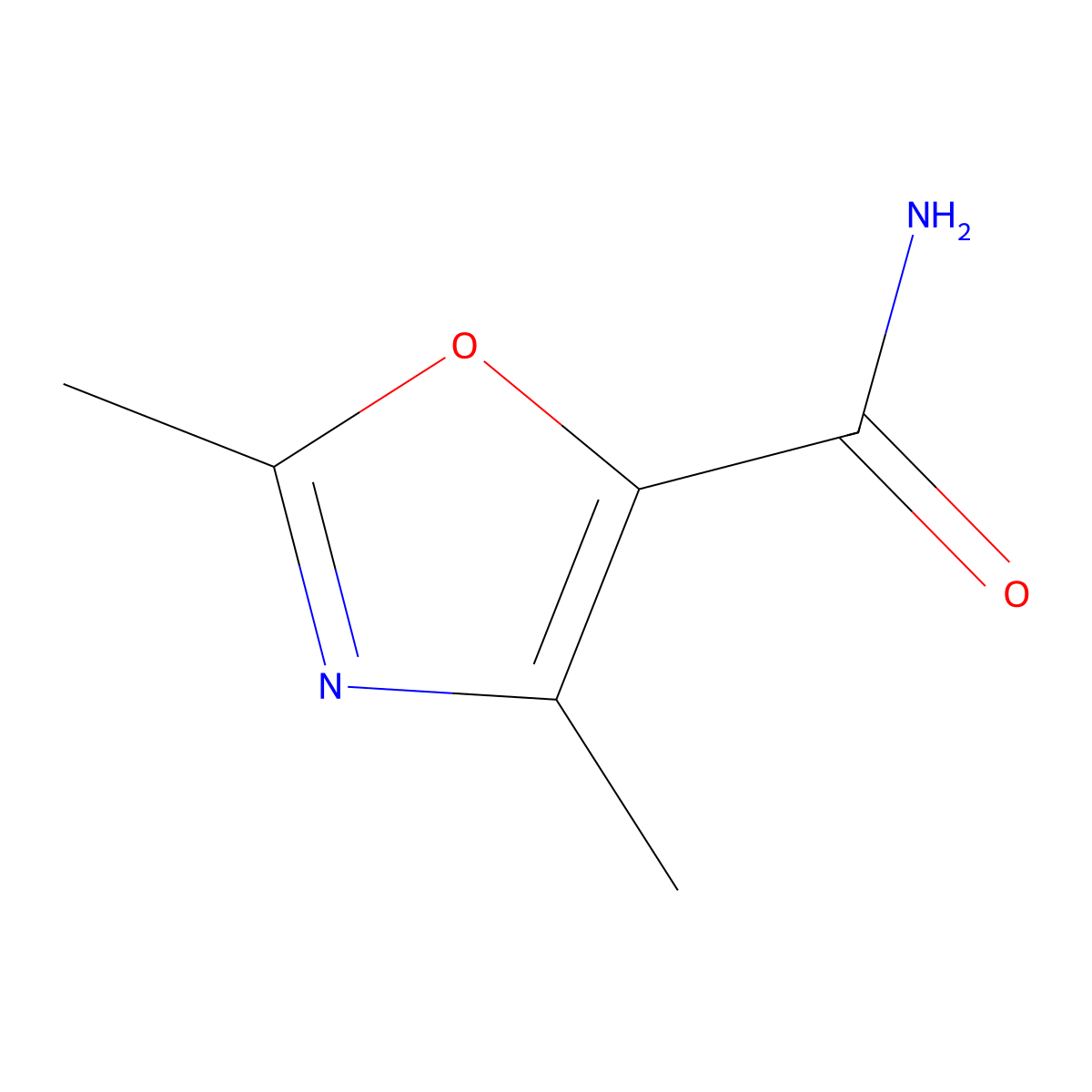 2,4-Dimethyloxazole-5-carboxamide molecular structure, CAS 132334-39-5