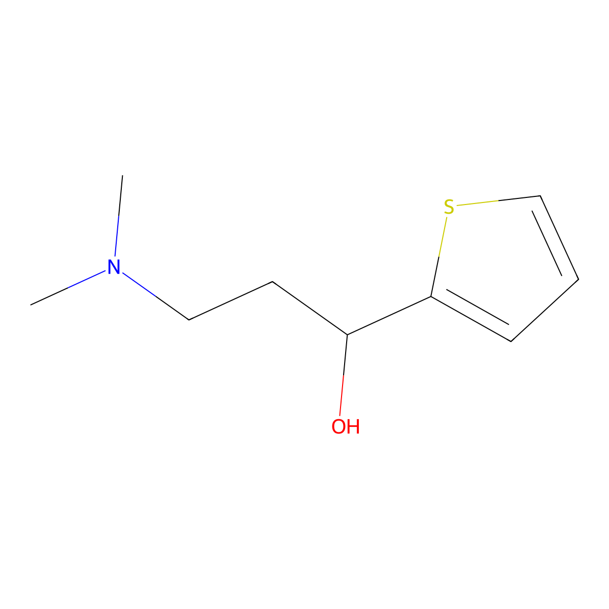 (1S)-3-(dimethylamino)-1-(thiophen-2-yl)propan-1-ol molecular structure, CAS 132335-44-5