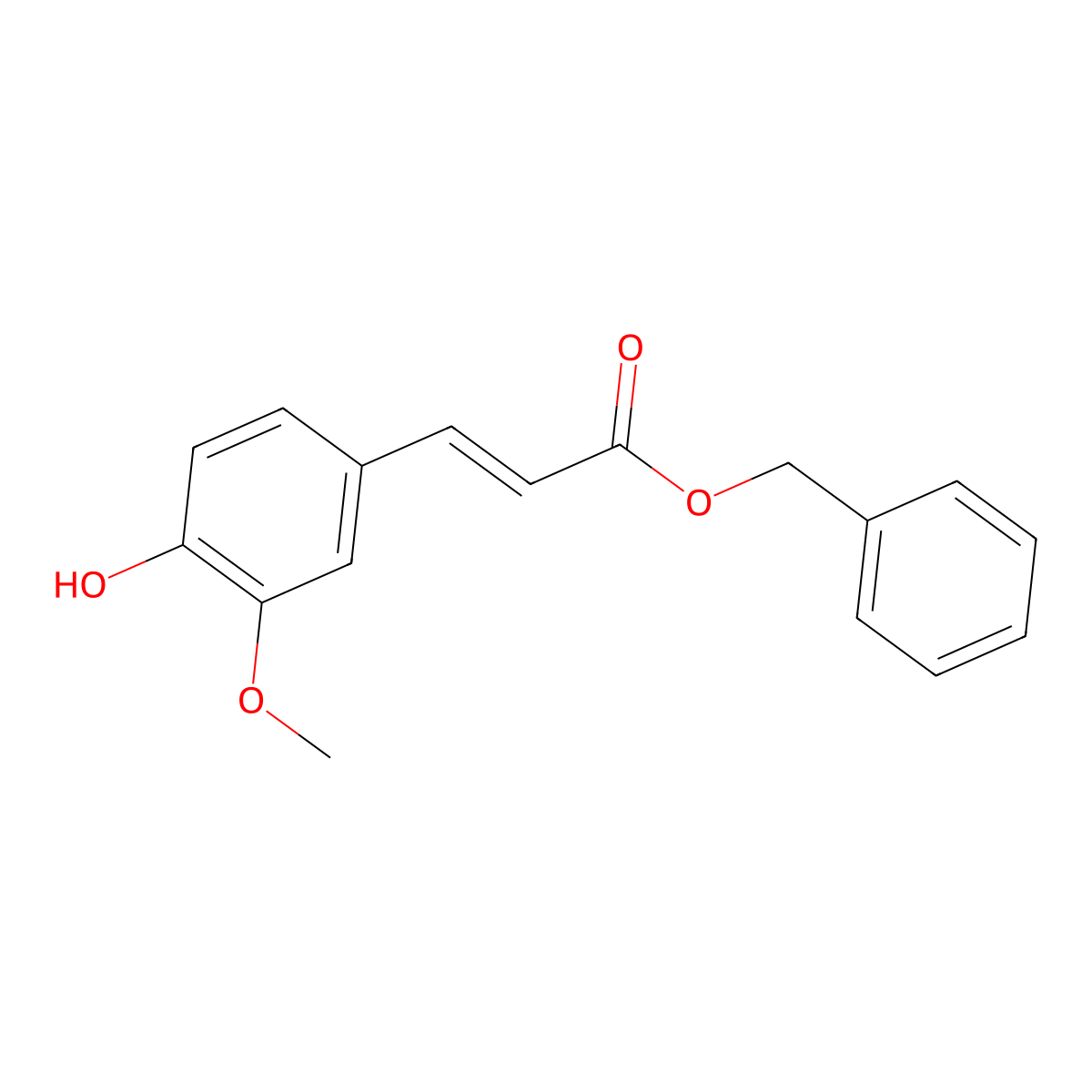 Benzyl ferulate molecular structure, CAS 132335-97-8