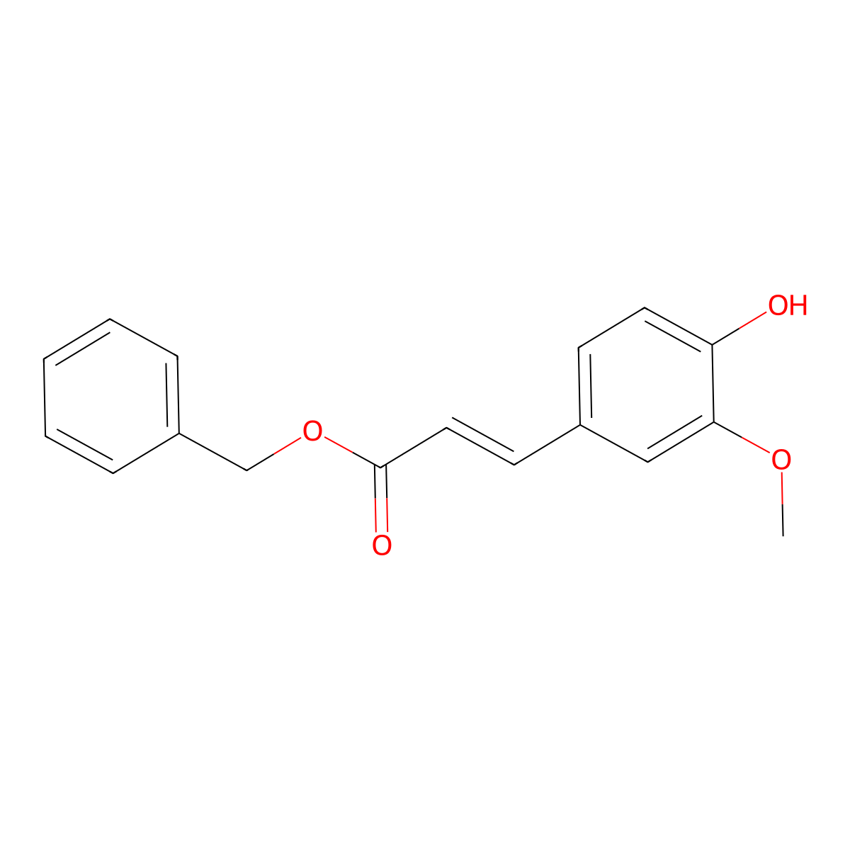 Benzyl ferulate molecular structure, CAS 132335-97-8