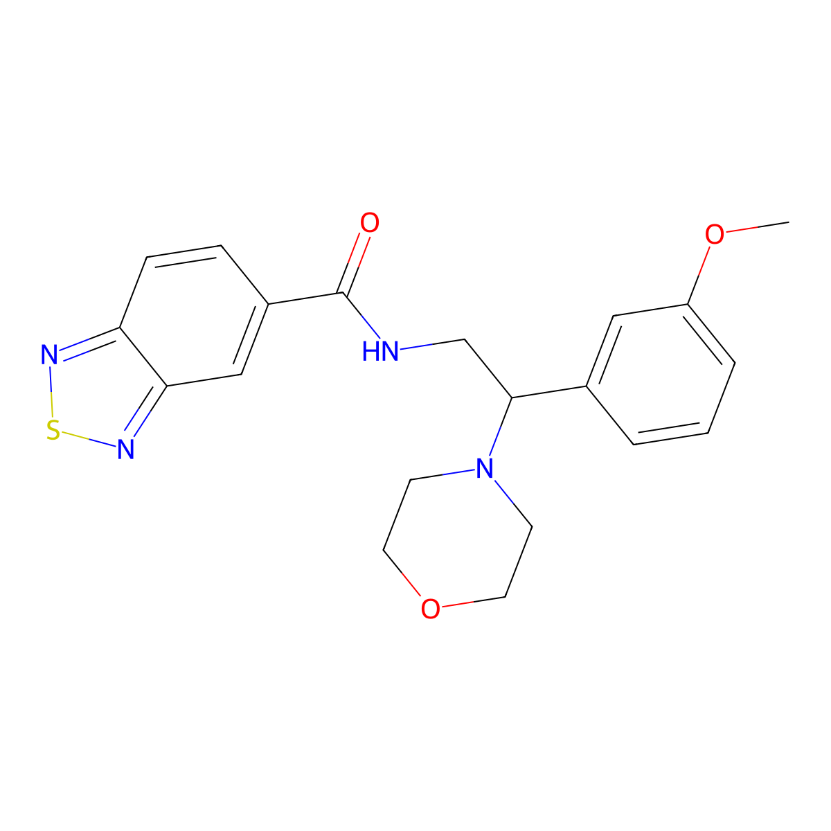 N-(2-(3-methoxyphenyl)-2-morpholinoethyl)benzo[c][1,2,5]thiadiazole-5-carboxamide molecular structure, CAS 1323353-27-0