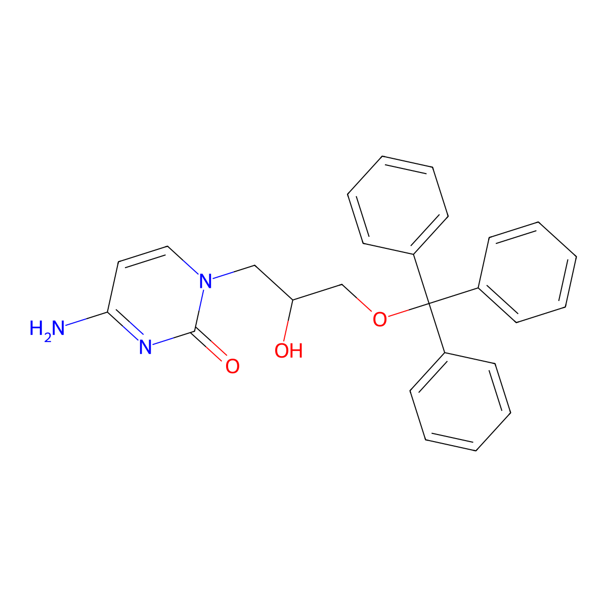 2(1H)-Pyrimidinone, 4-amino-1-[(2S)-2-hydroxy-3-(triphenylmethoxy)propyl]- molecular structure, CAS 132336-30-2